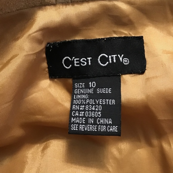 Genuine Suede C’est City tan blazer size 10 - Picture 5 of 6